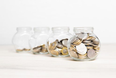 Jar of coins increasing