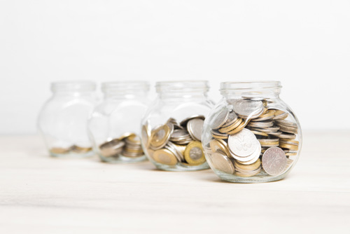 Jar of coins increasing